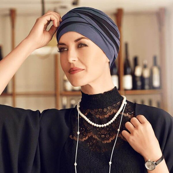 SHANTI TURBAN - Blue Black