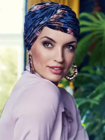 PEARL BOHO TURBAN VELVET - Flowery Twilight