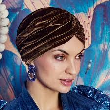 PEARL BOHO TURBAN VELVET - Hazel Gold