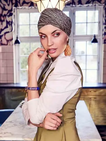 SAPPHIRE BOHO TURBAN - Blue Ink