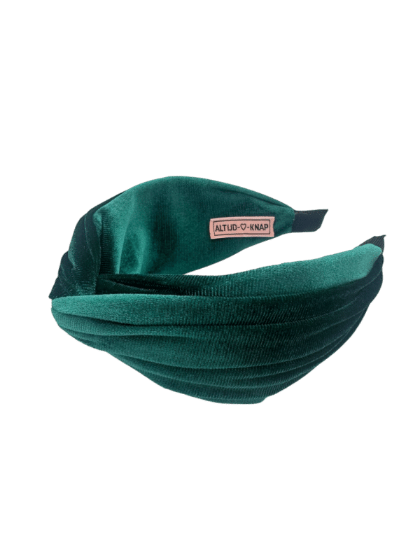 Diadeem Breed Velvet Groen