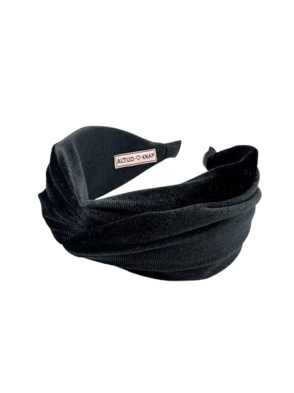 Diadeem Breed Velvet Zwart