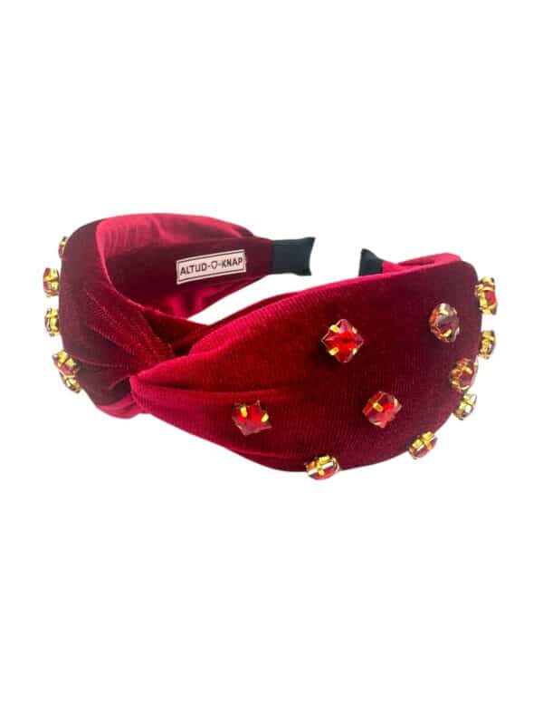 Diadeem Velvet Red Stunning Studs