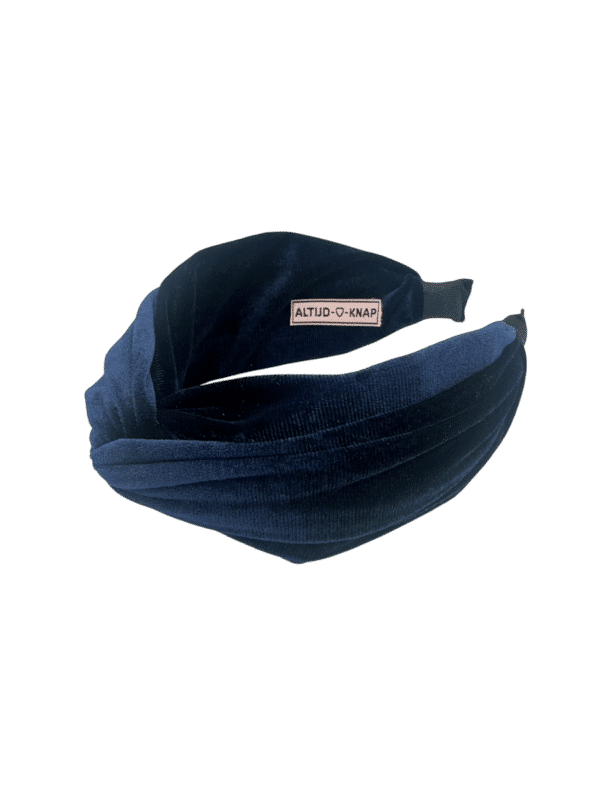 Diadeem Breed Velvet Donkerblauw